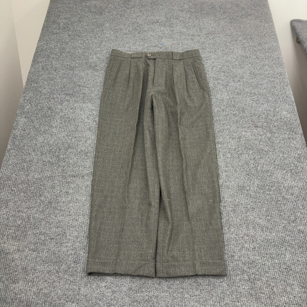 Zanella Dress Pants Mens 34 Grey Wool Cashmere Pleated Frankie Made in Italy